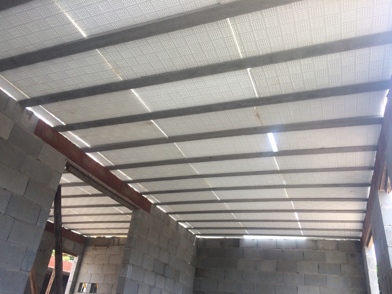 Laje protendida em obra