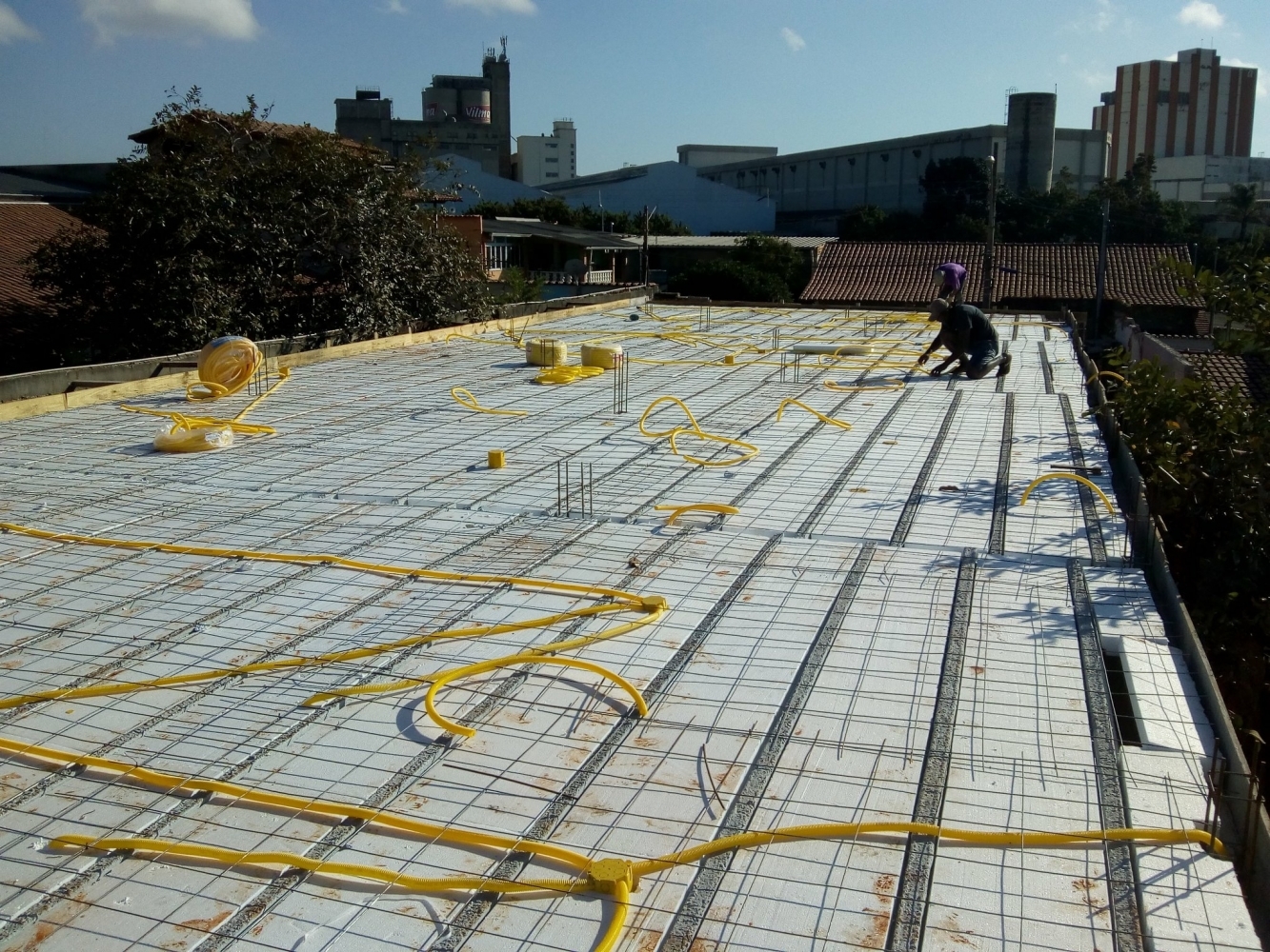 Laje protendida em obra