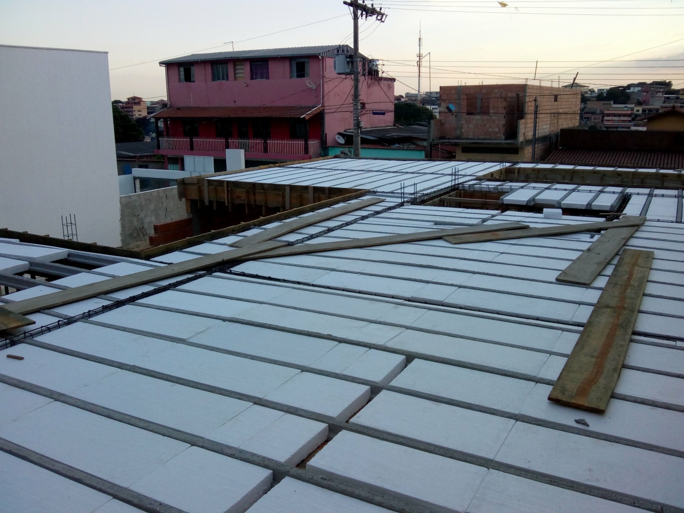 Laje protendida em obra