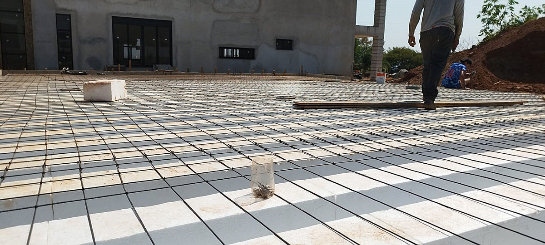 Laje protendida em obra