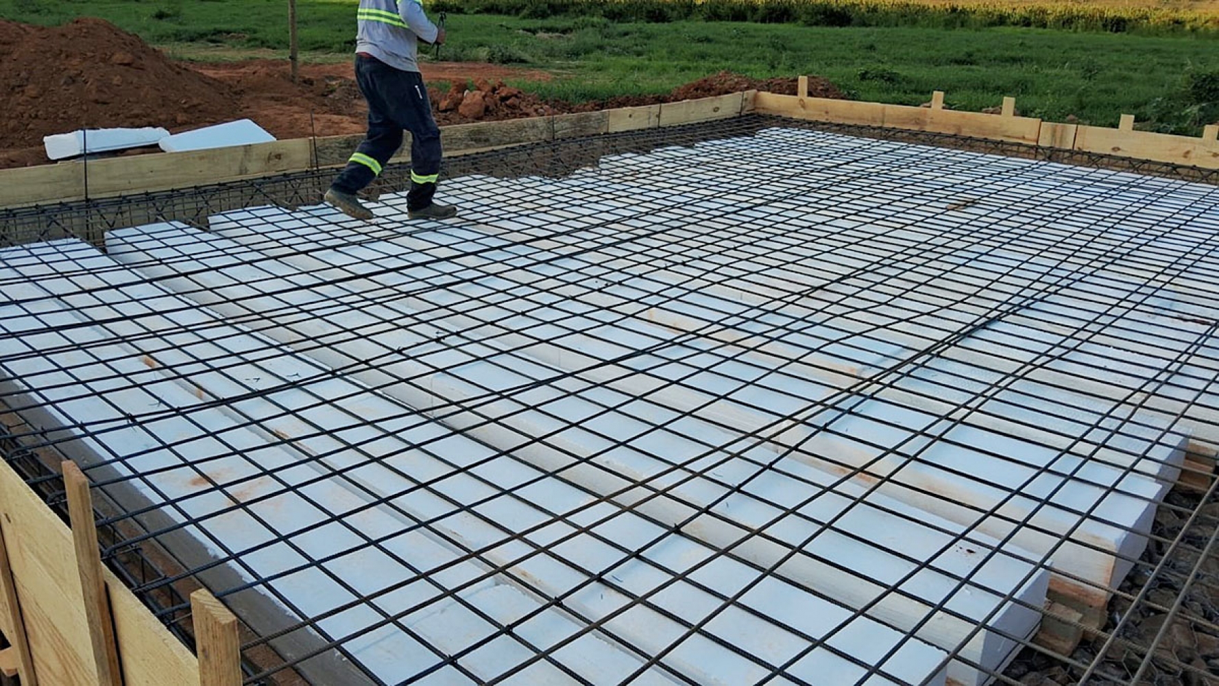 Laje protendida em obra