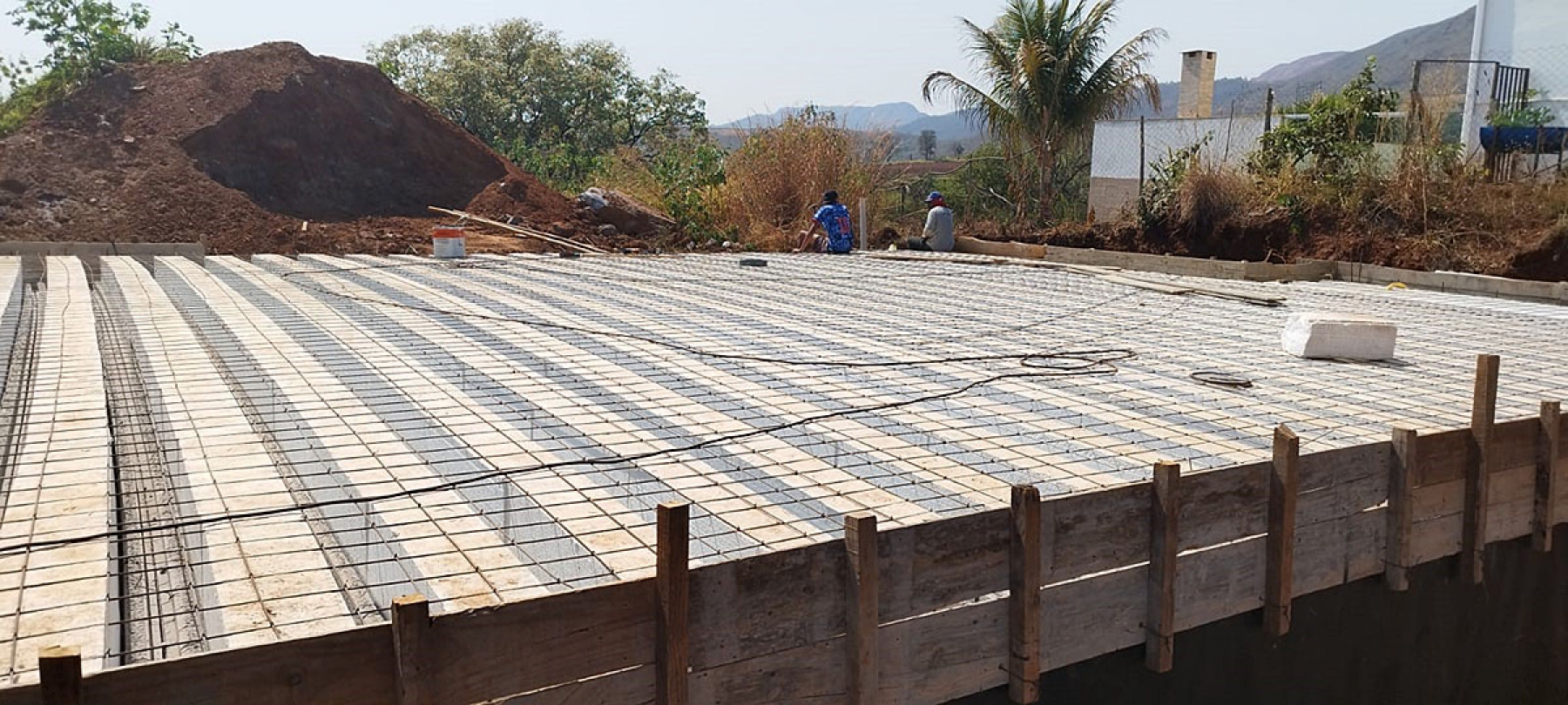 Laje protendida em obra