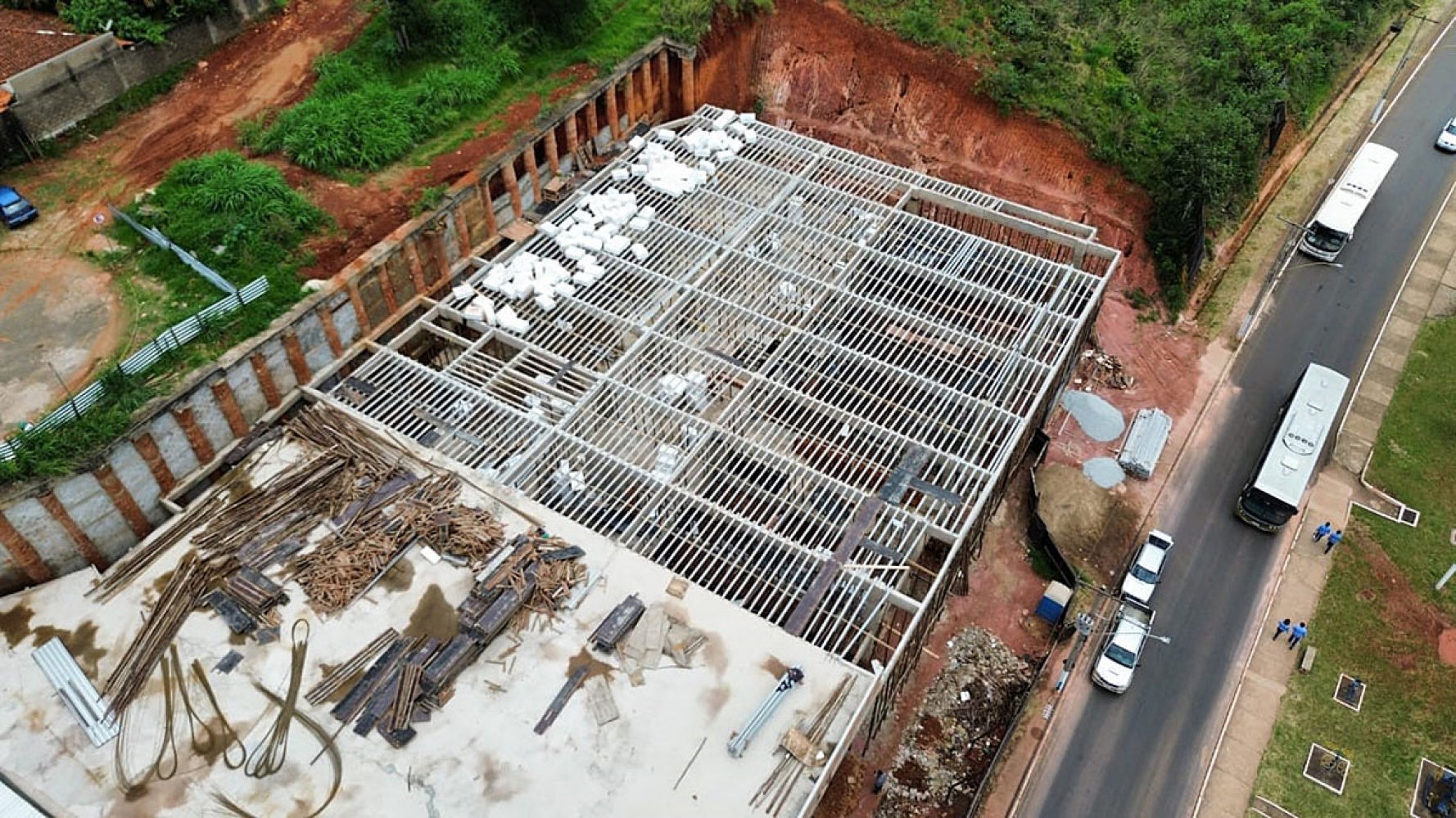 Laje protendida em obra