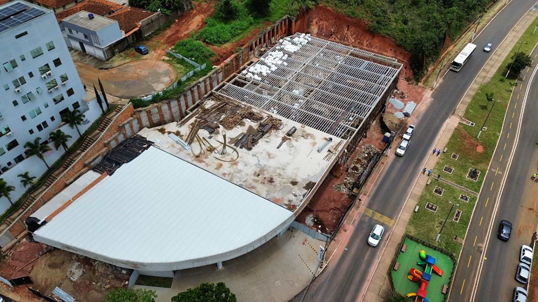 Laje protendida em obra