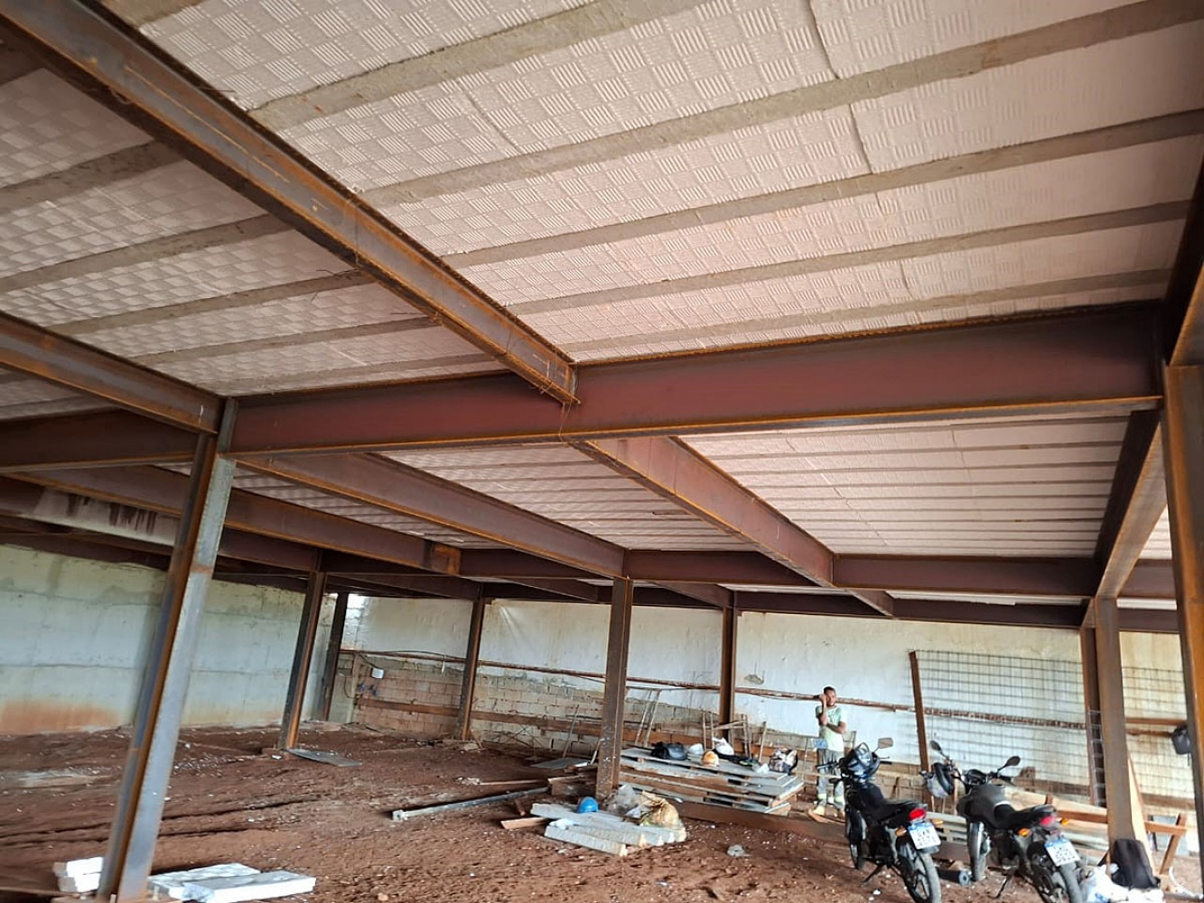 Laje protendida em obra