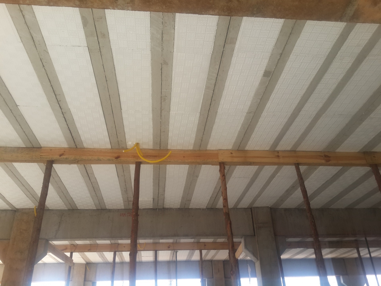 Laje protendida em obra