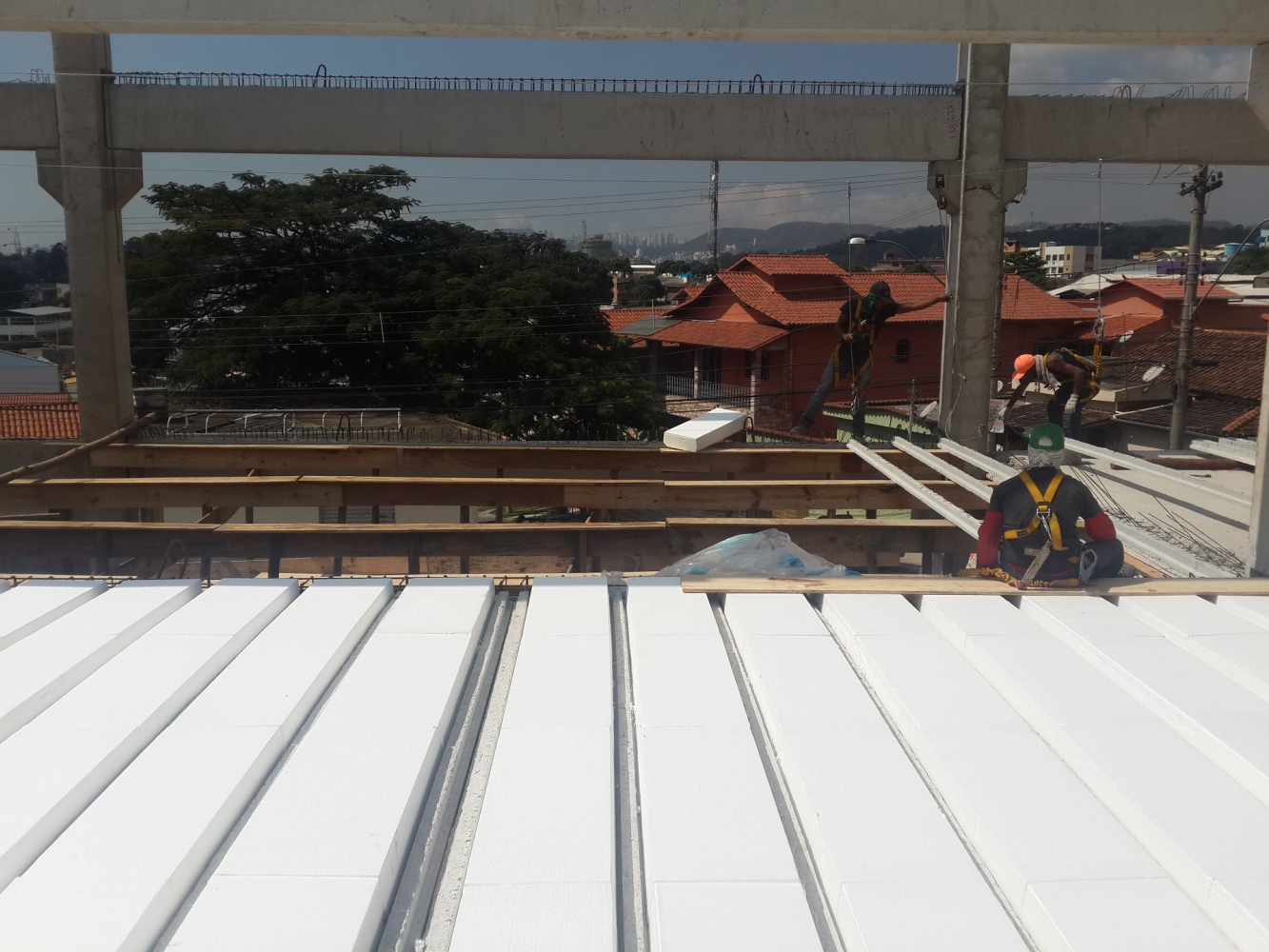 Laje protendida em obra
