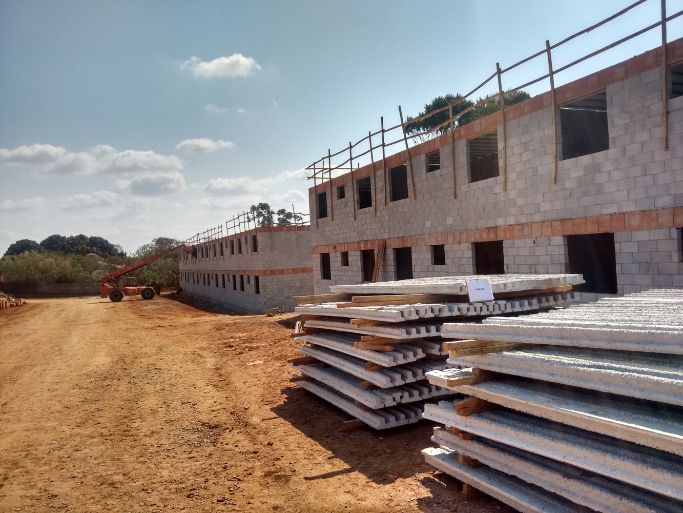 Laje protendida em obra