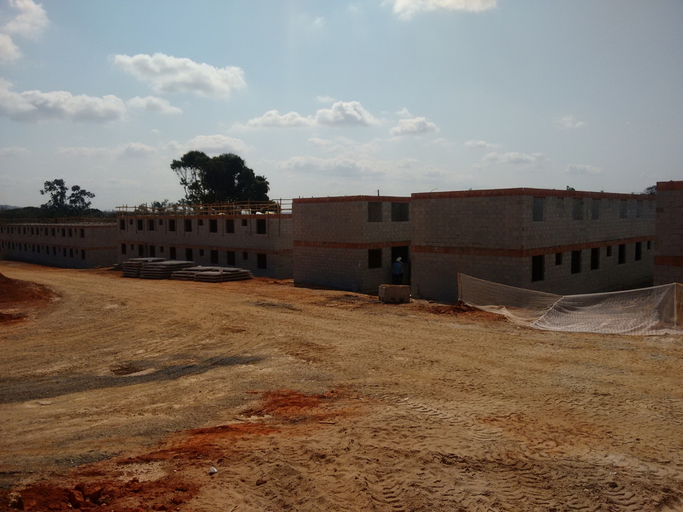 Laje protendida em obra